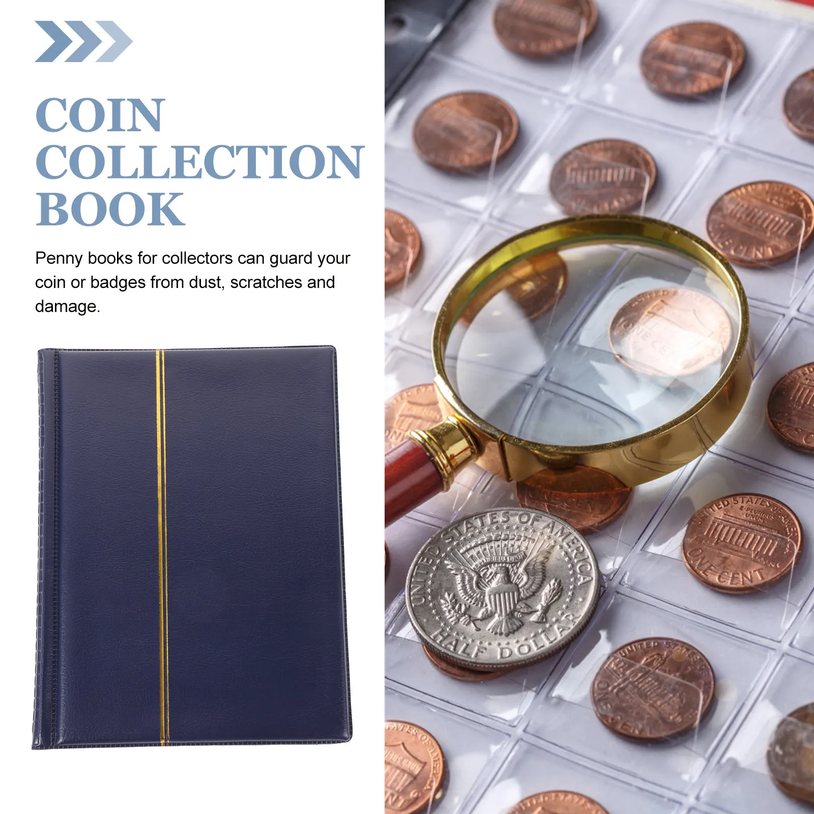 

Coin Collection Album 250 Coins 10 Pages Mixed Grids Transparent Slot For Commemorative Coins Dustproof Scratch Resistant Gift
