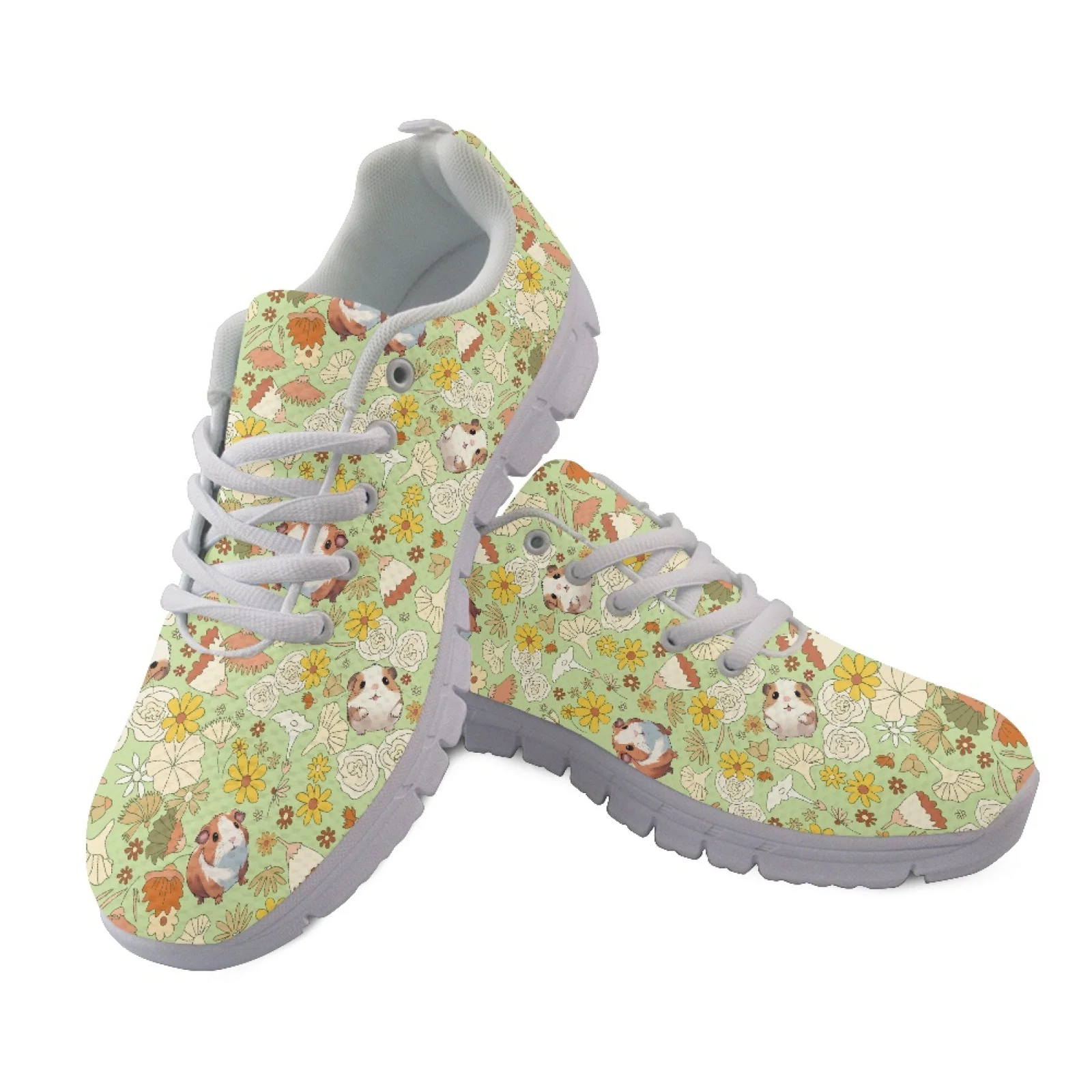 Coloranimal Guinea Pig Rose Pattern Anti-skid Athletic Tennis Shoe for Men Mesh & EVA Sole Running Shoes Fashion 2026