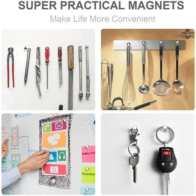 3/5/10/12pcs Super Strong Neodymium Magnetic Pushpins Sucker Thumbtack Durable Steel Magnet Push Pin for Refrigerator Whiteboard