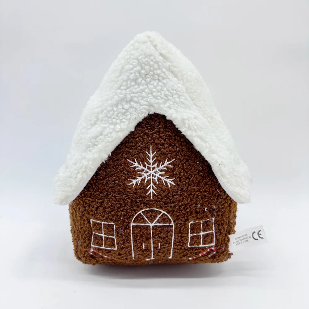 

25cm Gingerbread Cottage Plush Toy Soft Plush Filling Cartoon Doll New Year House Decoration Christmas Party Gift