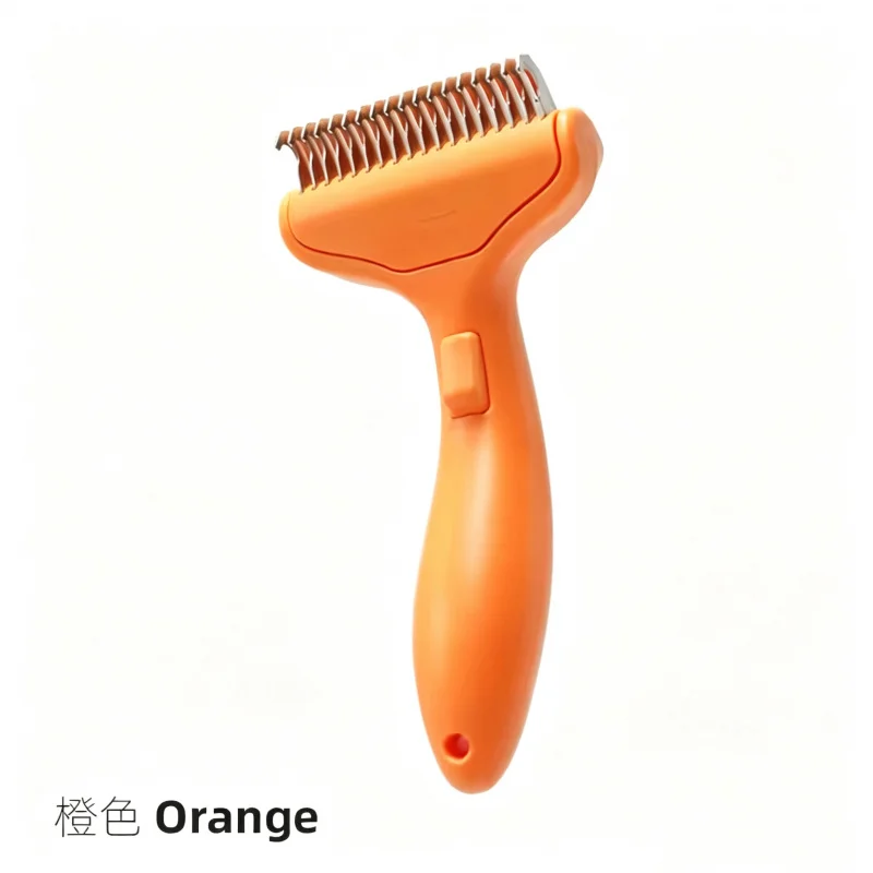 Pet Hair Removal Comb Curved Stainless Steel Teeth for Dogs Cats Detangling Brush for Long Thick Hair Professional Grooming Tool