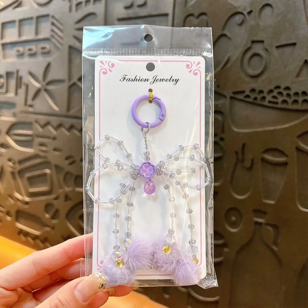 Acrylic Bowknot Ball Pendant Anti Lost Jewelry Bowknot Mobile Phone Chain Cartoon Y2K Sweet Girls Phone Strap Birthday Gift