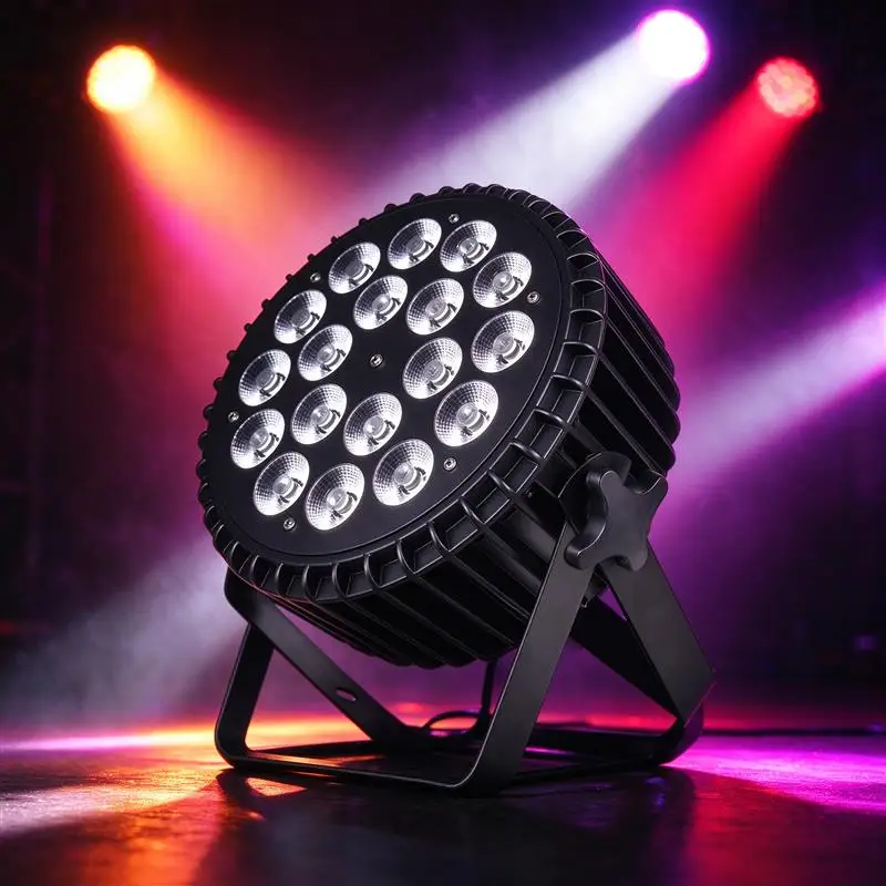 Flat LED Par 18pcs 10W RGBW/A RGBWAUV 4in1 5in1 6in1 Full Color Stage  Projection Lights DMX512 Control for Wedding disco KTV