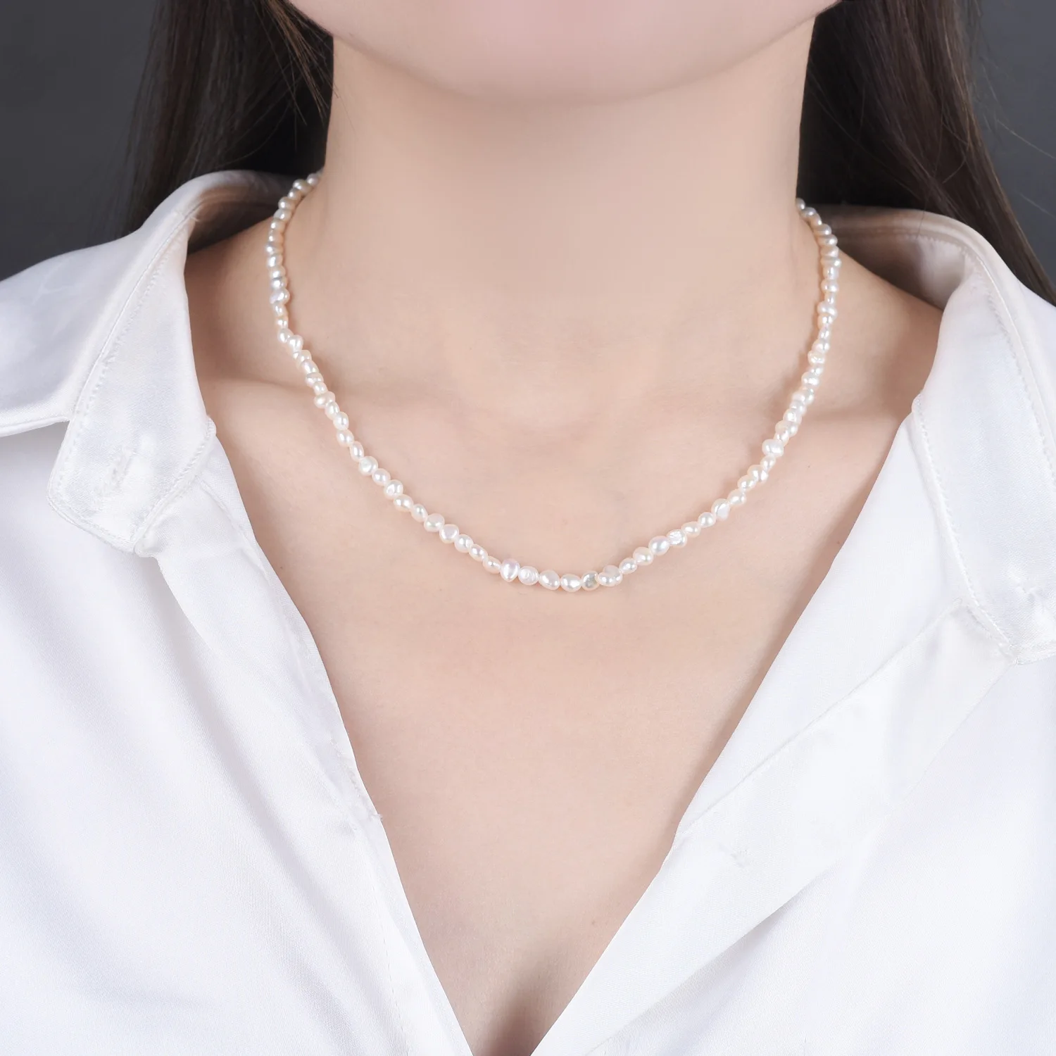 Classic Popular Pull Freshwater Pearl Strand Necklace, High-end Niche Design Adjustable Sweater Chain, Multiple Ways To Wear