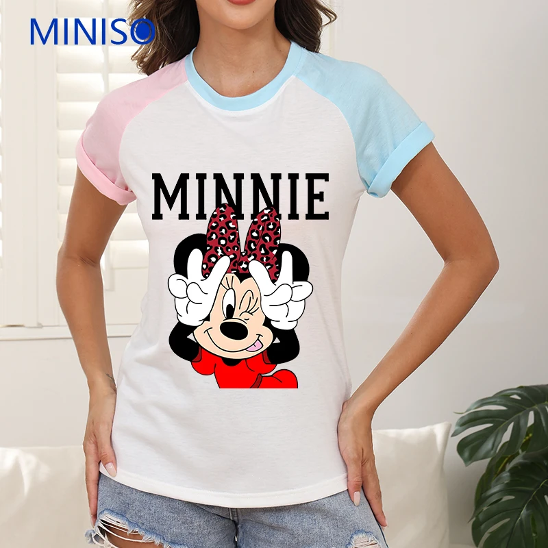 

Clothes Disney Mickey Mouse Cartoon T-Shirt Women's T-Shirts Brands Top Trends 2025 Ladies Clothing Large Size Clothes Printing