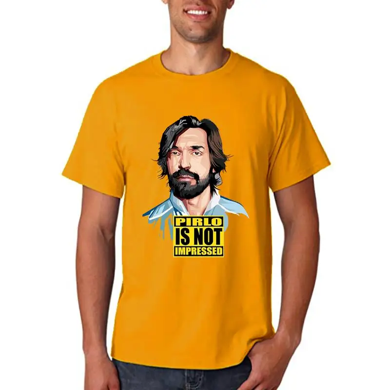 T-Shirt Men Funy tshirt andrea pirlo Short Sleeve O-Neck Graphic Tops Tee men t shirt