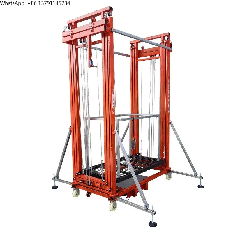 Wireless remote control foldable electric scaffolding lift Small mobile lifting platform decoration site scaffolding