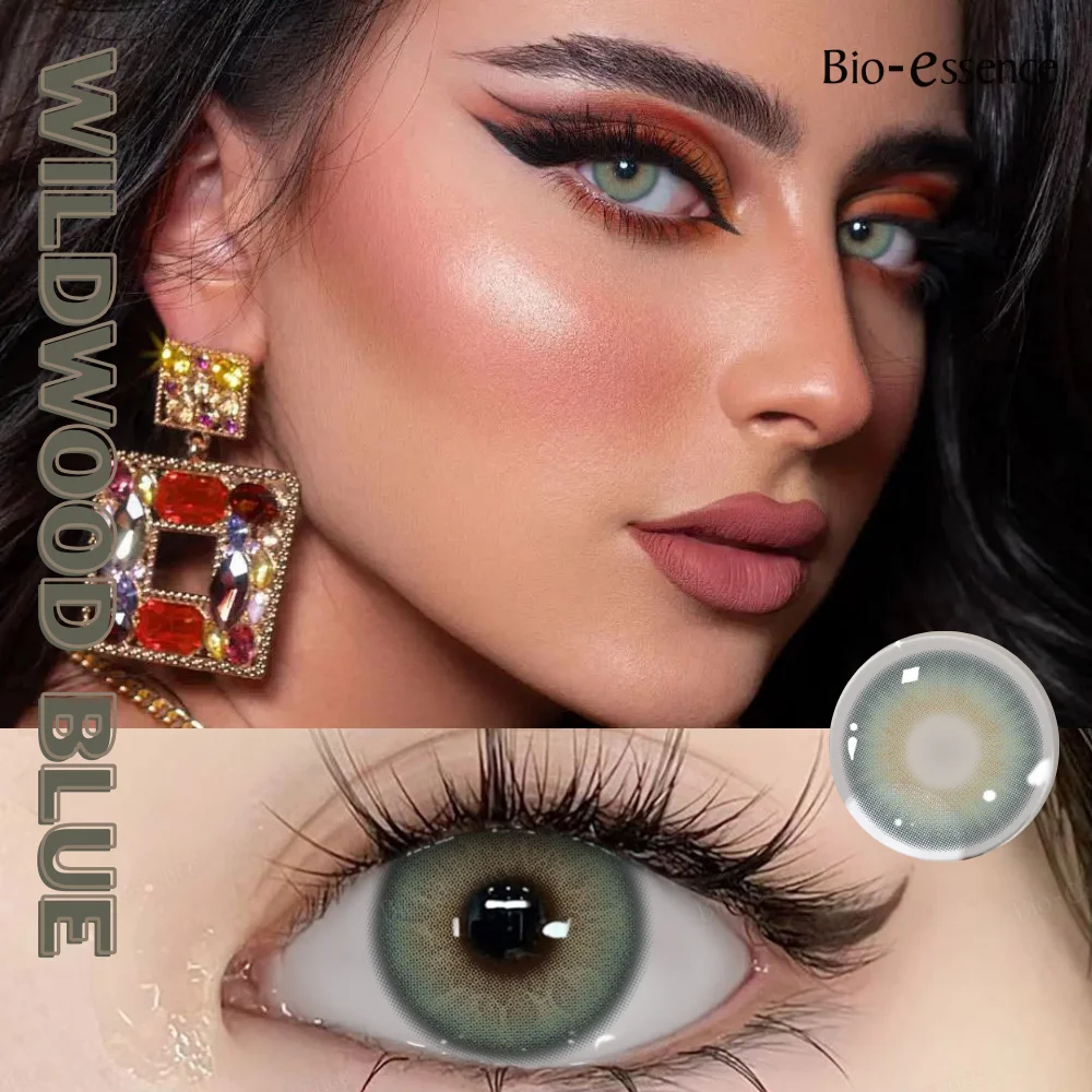 Lentes de Contacto de Color Bio-essense, Lentes Azules para Ojos, Maquillaje de Belleza, Pupilas de Colores Naturales para Ojos, Lentes de Contacto Marrones, Lentes Verdes Suaves