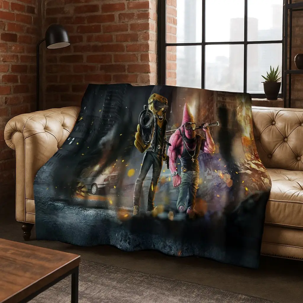 الكرتون S-سبونجبوب سكوير باتريك ستار الفانيلا بطانية لينة رمي بطانية للسرير غرفة نوم غرفة المعيشة السفر نزهة هدية #4