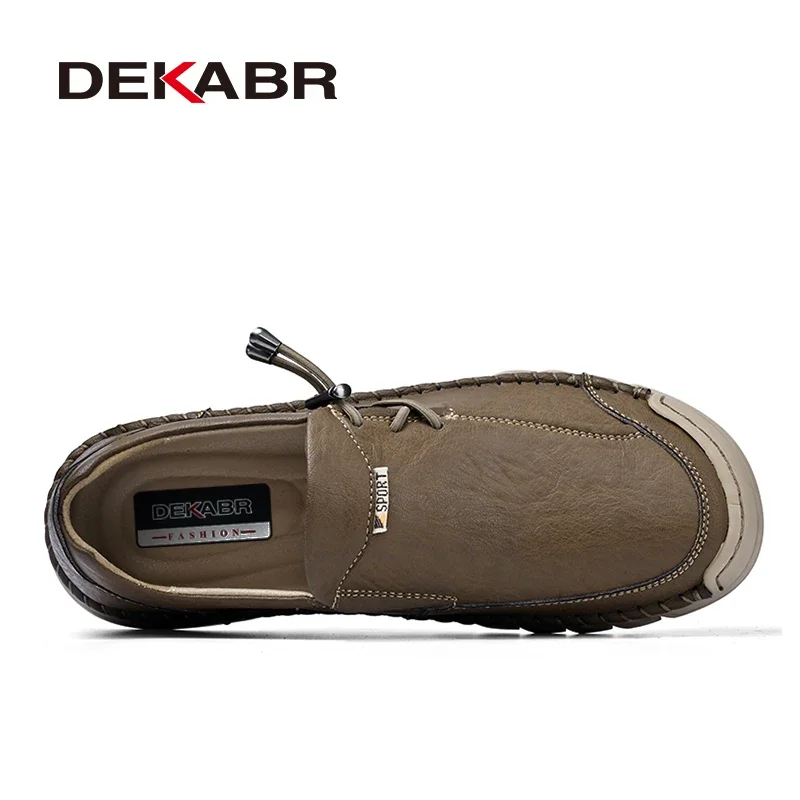 DEKABR, nuevos zapatos de moda para hombre, hechos a mano, para todas las estaciones, con cremallera, diseñador clásico, sin cordones, zapatos planos informales para hombre, talla grande 38-46