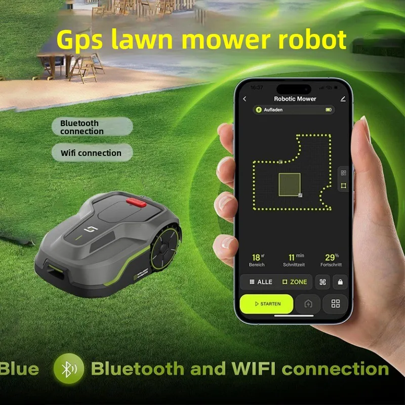 Fully automatic GPS lawn mowing robot, garden path planning lawn mower