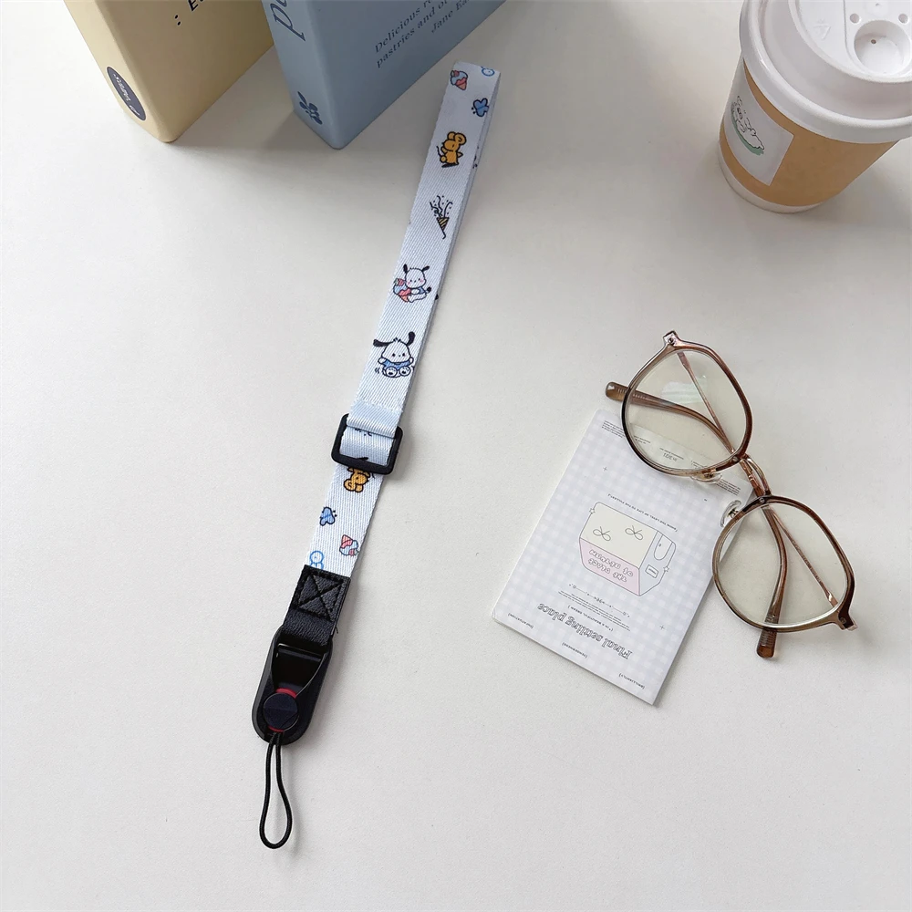 

Универсальный ремешок для телефона Pochacco, регулируемый ремешок на запястье, короткая веревка, подвесная цепочка, анти-потерянные аксессуары для ключей камеры