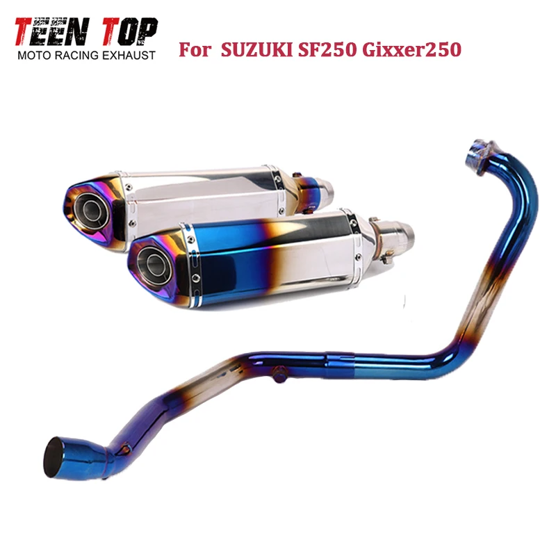 

Motorcycle Exhaust System Pipe For SUZUKI SF250 Gixxer250 Exhaust Muffler Slip-on SF Gixxer 250 Front Link Pipe 51mm Escape Moto