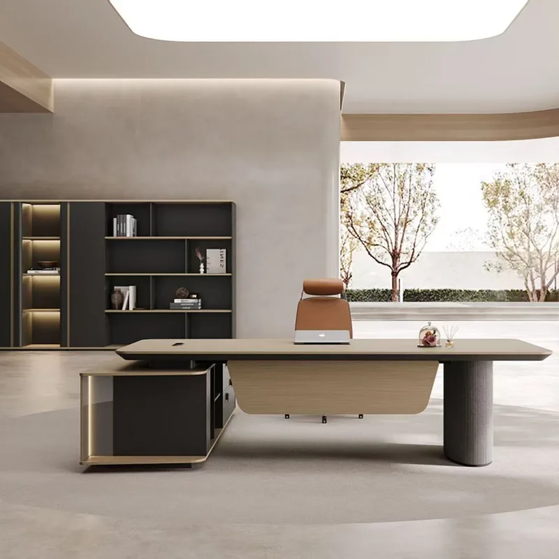 DSA high-end light luxury boss, president table, large class desk, office general manager table, high-end sense of simplicity