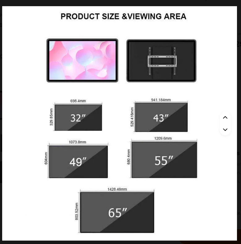 Touch screen LCD per macchina pubblicitaria a parete da 22/32/43/50/55/65 pollici Schermo verticale HD Android Network