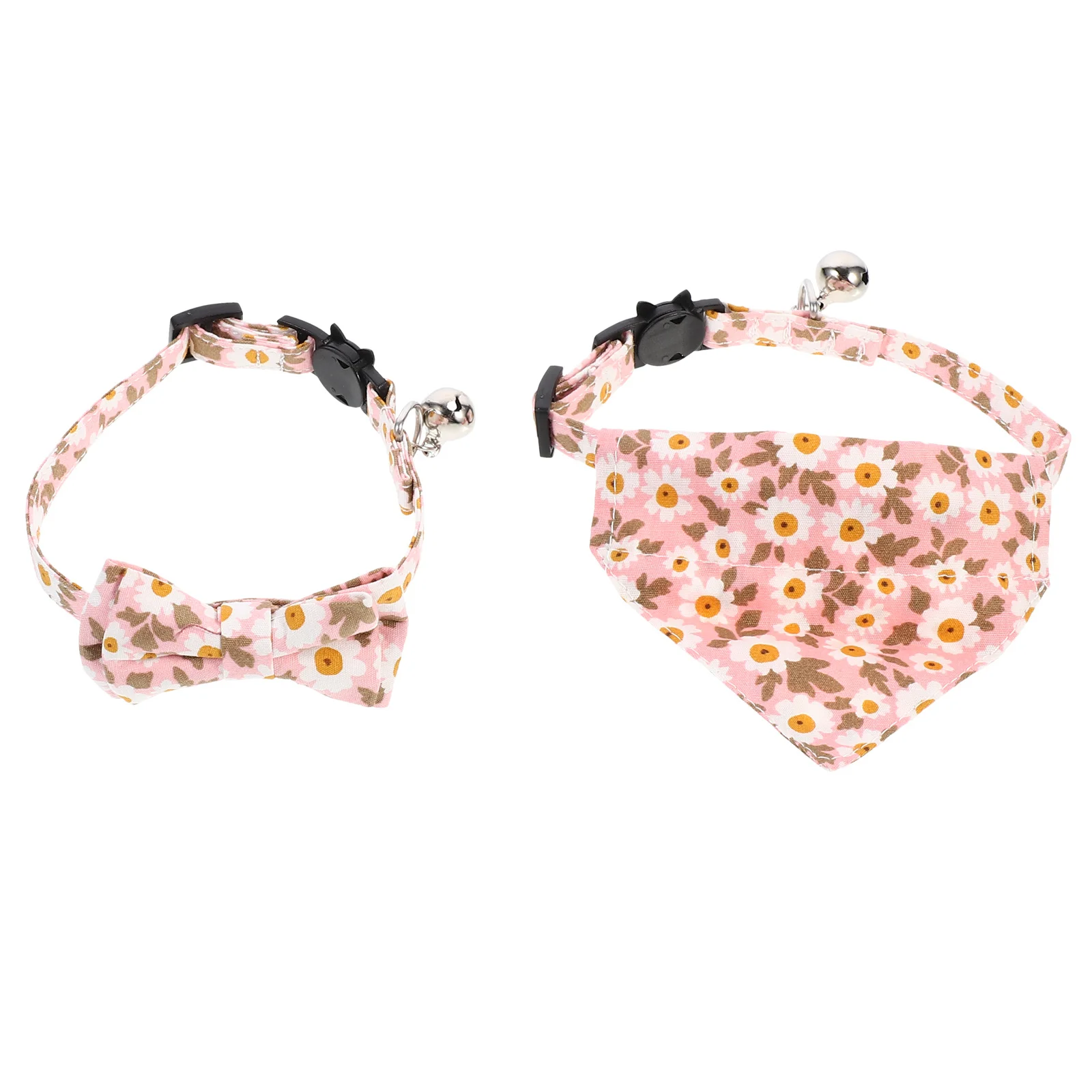 

2Pcs Cat Collar Kitten Bow Tie Triangle Scarf Adjustable Cozy Breathable Neckwear Pet Costume for Daily Party Christmas Birthday