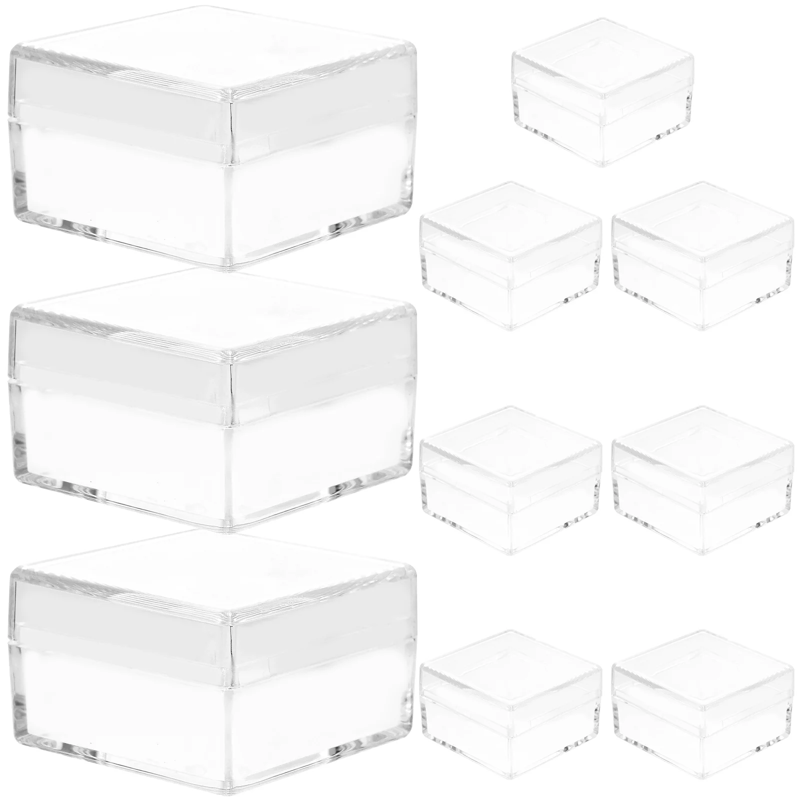 

10 Pcs Storage Box Specimen Display Case Desktop Containers Plastic Mineral Sample