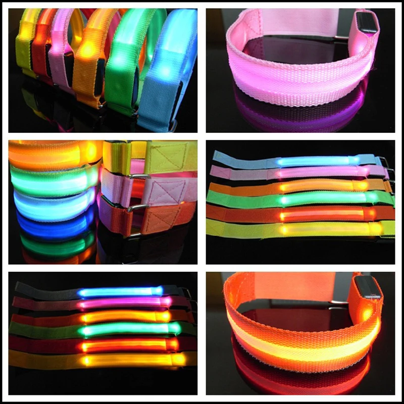 Night Running Armband LED Light Outdoor Sports USB Rechargeable Safety Belt Arm Leg Warning Wristband Traffic Flashing Lantern