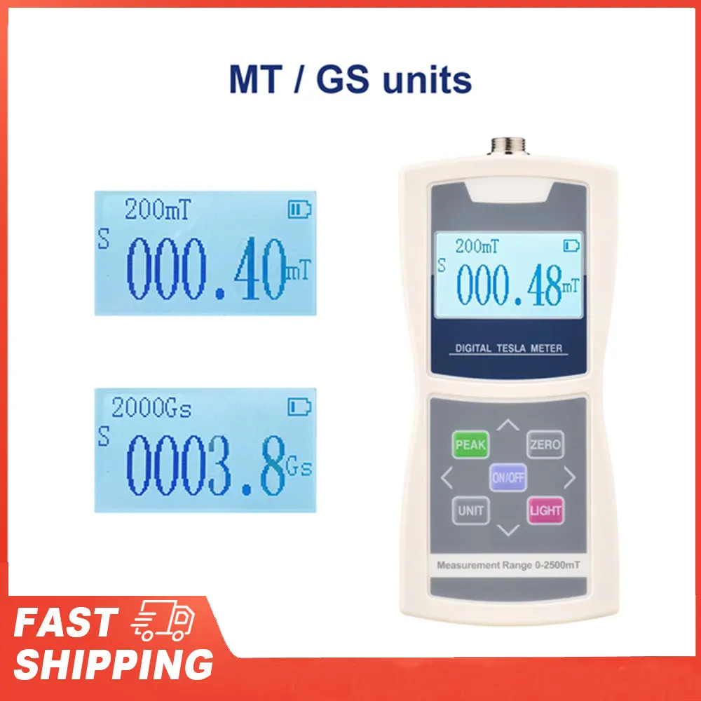 

Гауссметр, цифровой измеритель Тесла, 200 мТ/2000 мТ, стандартный радиальный зонд Холла, высокоточный тестер магнитного поля с чувствительной поверхностью