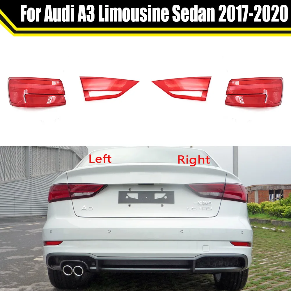 For Audi A3 Limousine Sedan 2017-2020 Car Rear Taillight Shell Brake Lights Shell Replace Auto Rear Shell Cover Mask Lampshade