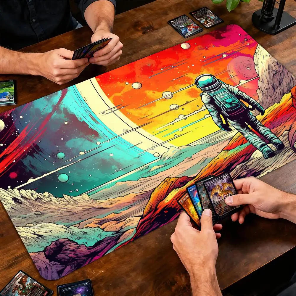 Breathtaking Alien Landscapes Magic Card Battle Mat TCG Playmat Anti-Slip Base Gathering Gaming Mats Board Game Mat for TCG