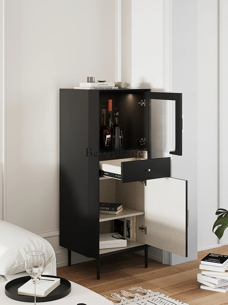 Modern Minimalist Multi-Functional Side Cabinet against the Wall Storage Cabinet