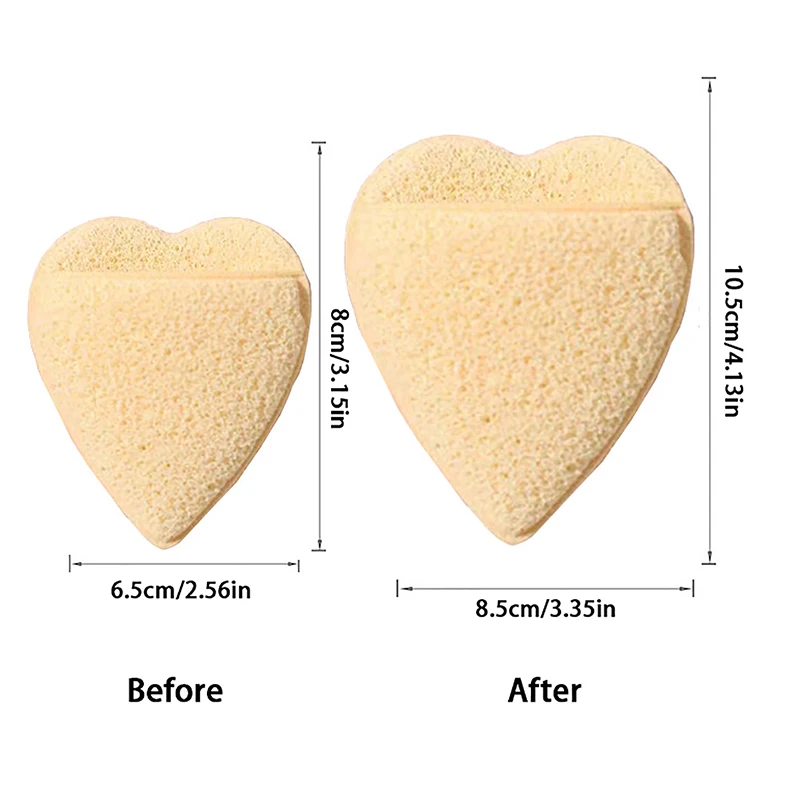 Heart Shape Sponge Facial Deep Cleaning Puff Dust Remove Soft Sponge Exfoliating Face Skin Cleansing Massage Puff Skin Care Tool