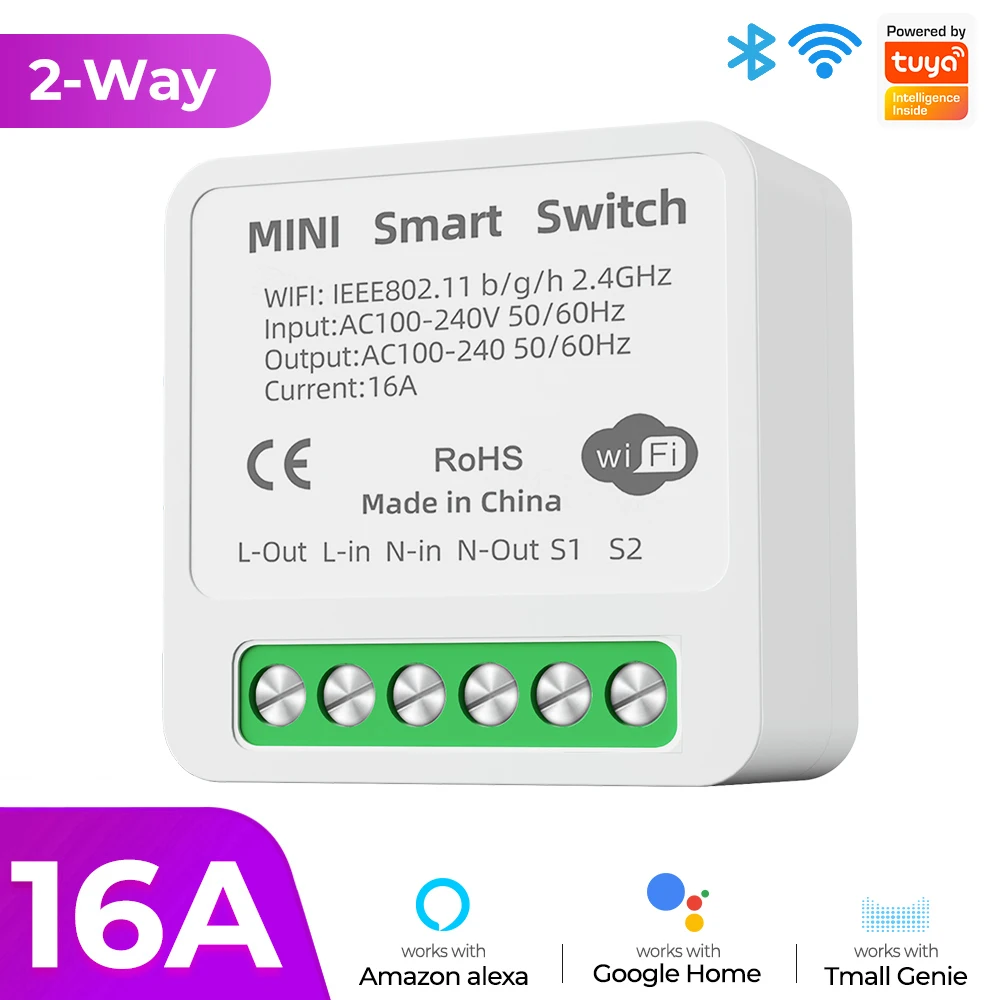 16A Mini Wifi DIY  Inteligente Interruptor  Automation Module Compatible with 2-way Remote