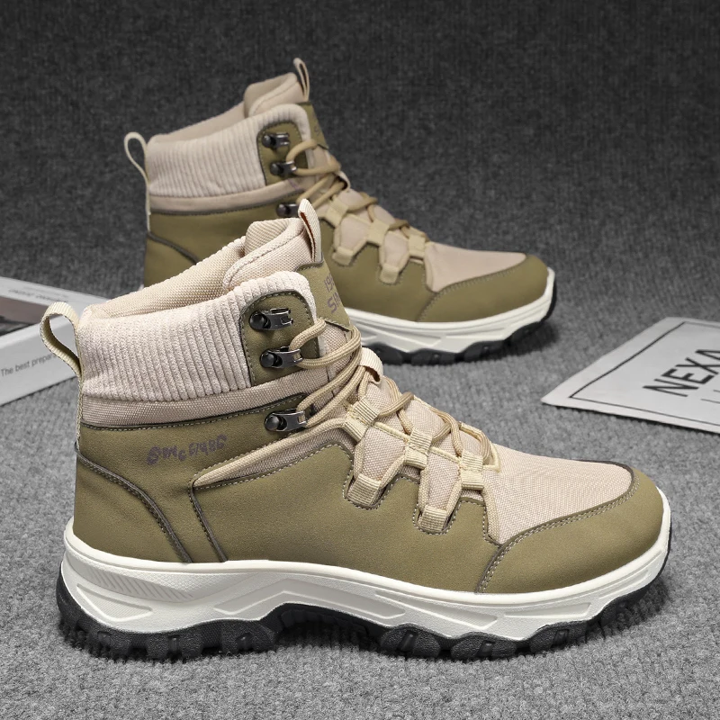 

Новые мужские высокие ботинки, уличная спецодежда, альпинистские ботинки, осенне-зимние спортивные походные ботинки, износостойкая нескользящая походная обувь
