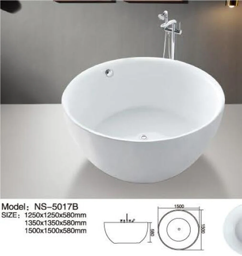 1200mm Fiberglass Whirlpool Bathtub Acrylic Hydromassage Surfing Massaging Hot Tub 7263