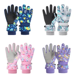 Guantes de esquí de invierno para niños y niñas, guantes cálidos para Snowboard y nieve, manoplas gruesas impermeables para mantener el calentador de dedos de 4 a 13 años