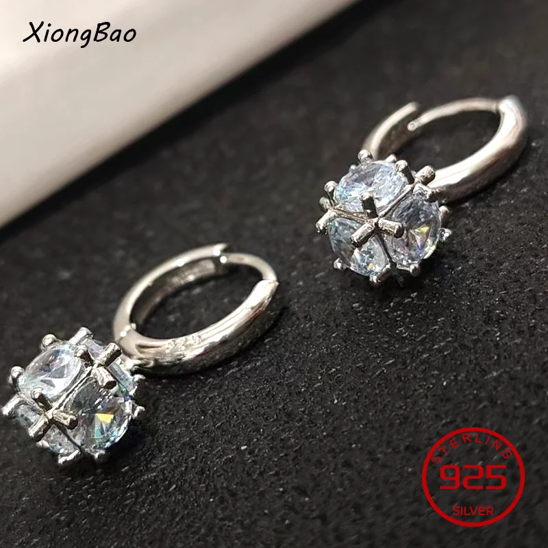 brincos bijoux Magic Box Natural Zircon Big Crystal Jewelry Real 925 Sterling Silver Dangle Clasp Drop Earrings For Woman  2026