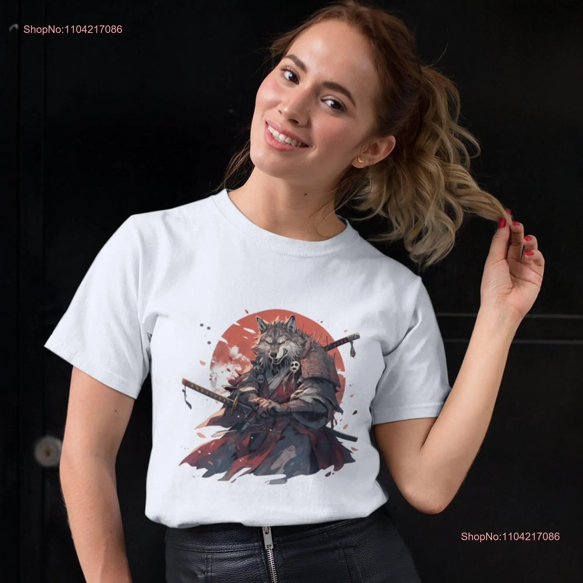 Anime Samurai Wolf T Shirt For Lover Idea Otaku Enthusiast long or short sleeves