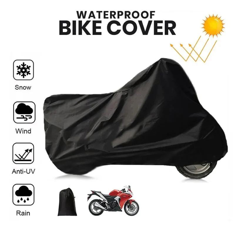 

Universal Waterproof Motorcycle Cover with Lock-Holes UV Protection Storage Bag Full Coverage Motorbike Car Accessory