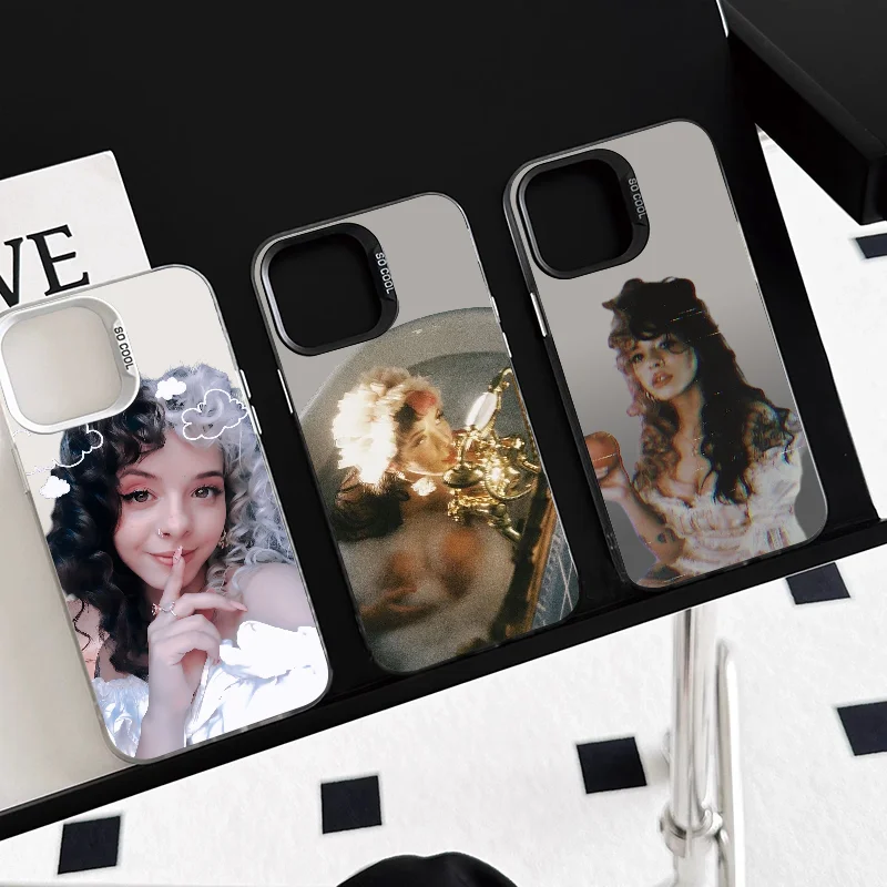 Singer M-Melanie M-Martinez Phone Case Phone Case IMD color silver shell For iPhone 16 15 14 13 12 11 Pro Max Plus