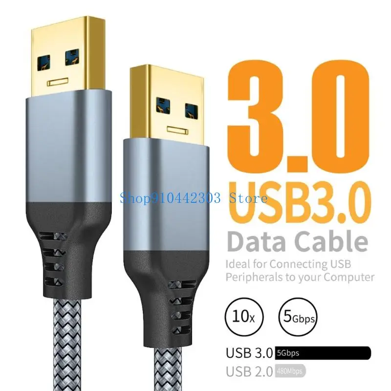 L4MD USB 3.0-Stecker auf Stecker, geflochtenes Kabel, schnelle Datenübertragung mit 5 Gbit/s für Drucker – Detail 1