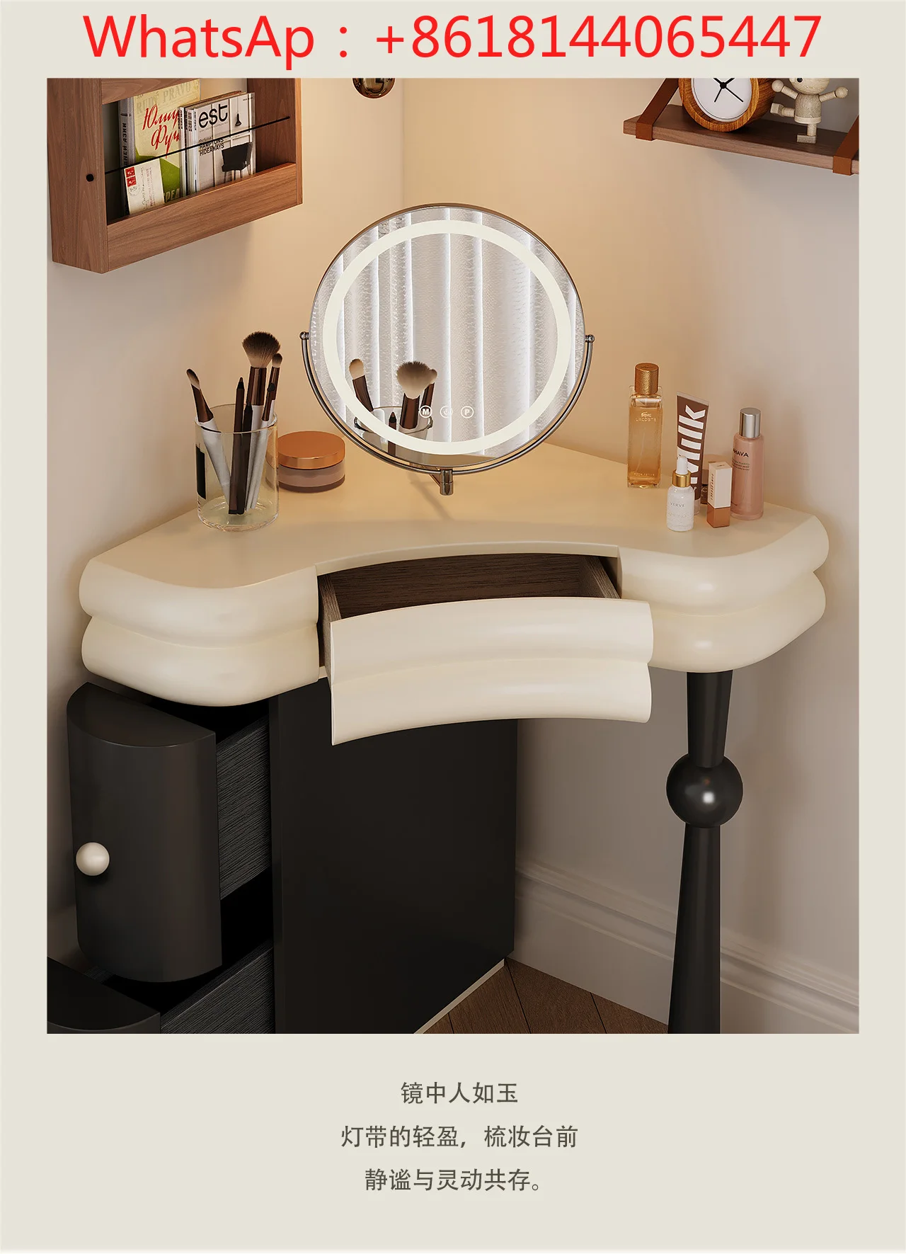 

Corner dresser Small apartment cream antique modern bedroom simple small corner makeup table