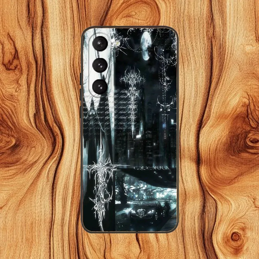 Coquete gótico cybersigilismo capa de telefone para samsung s 25,24,23,22,30,21,10,9,ultra,plus,lite,fe,4,5 g preto capa macia