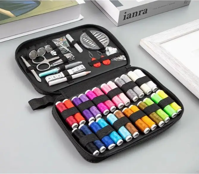 

27/67/127/172pcs/set Sewing Kit with Threads Needles Scissors Tape Measure Buttons Storage Bag Portable Travel Sewing Box Tools
