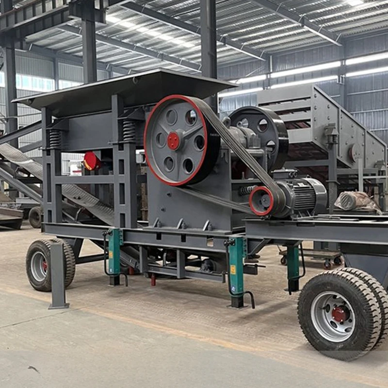 Domestic portable limestone mobile jaw crusher with screen/vibrating feeder