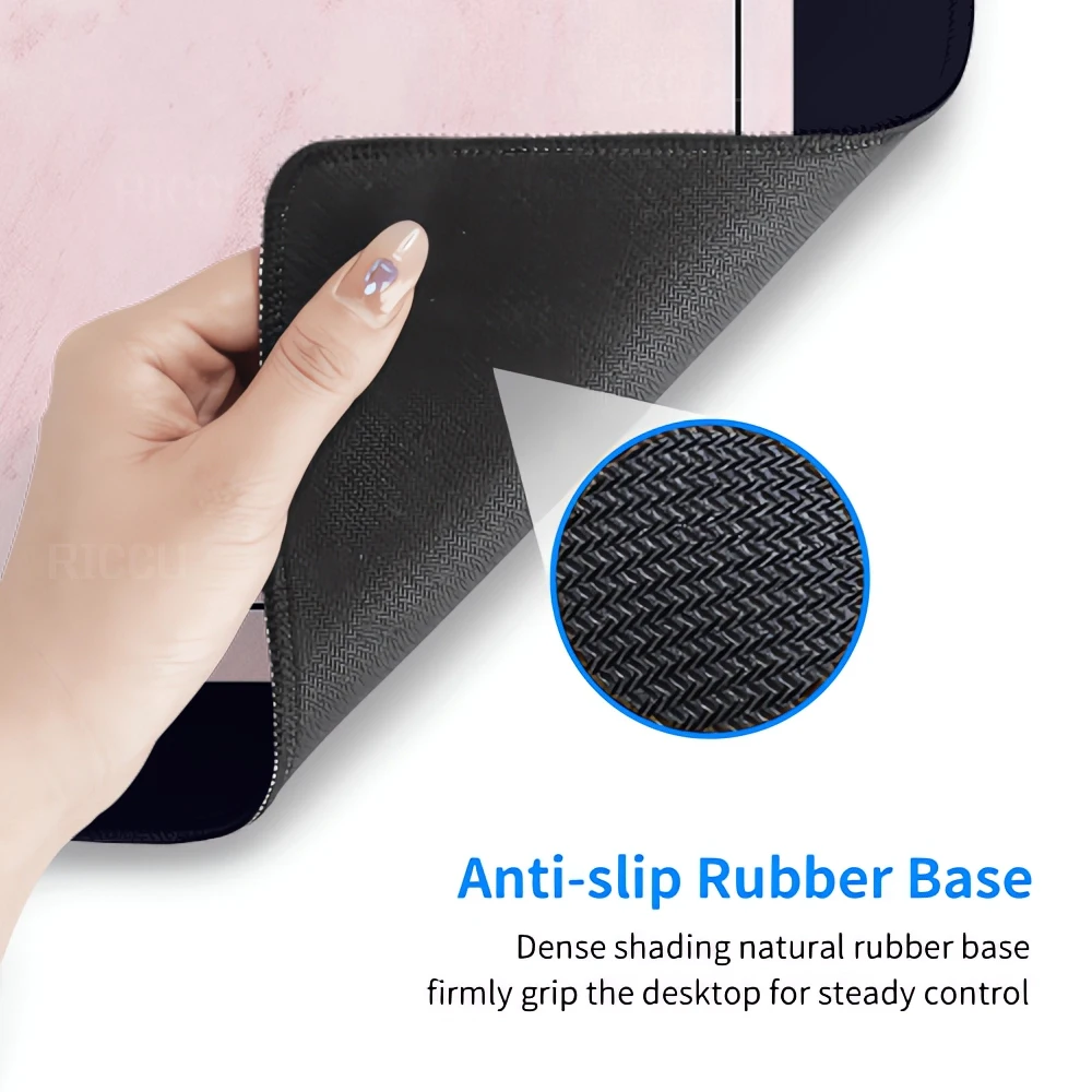 Pink Butterfly Mousepad Rubber XXL Cartoon Tablemat Gaming Mouse Pad Keyboard Black Mousemat Desk Mat Office Accessories Carpet