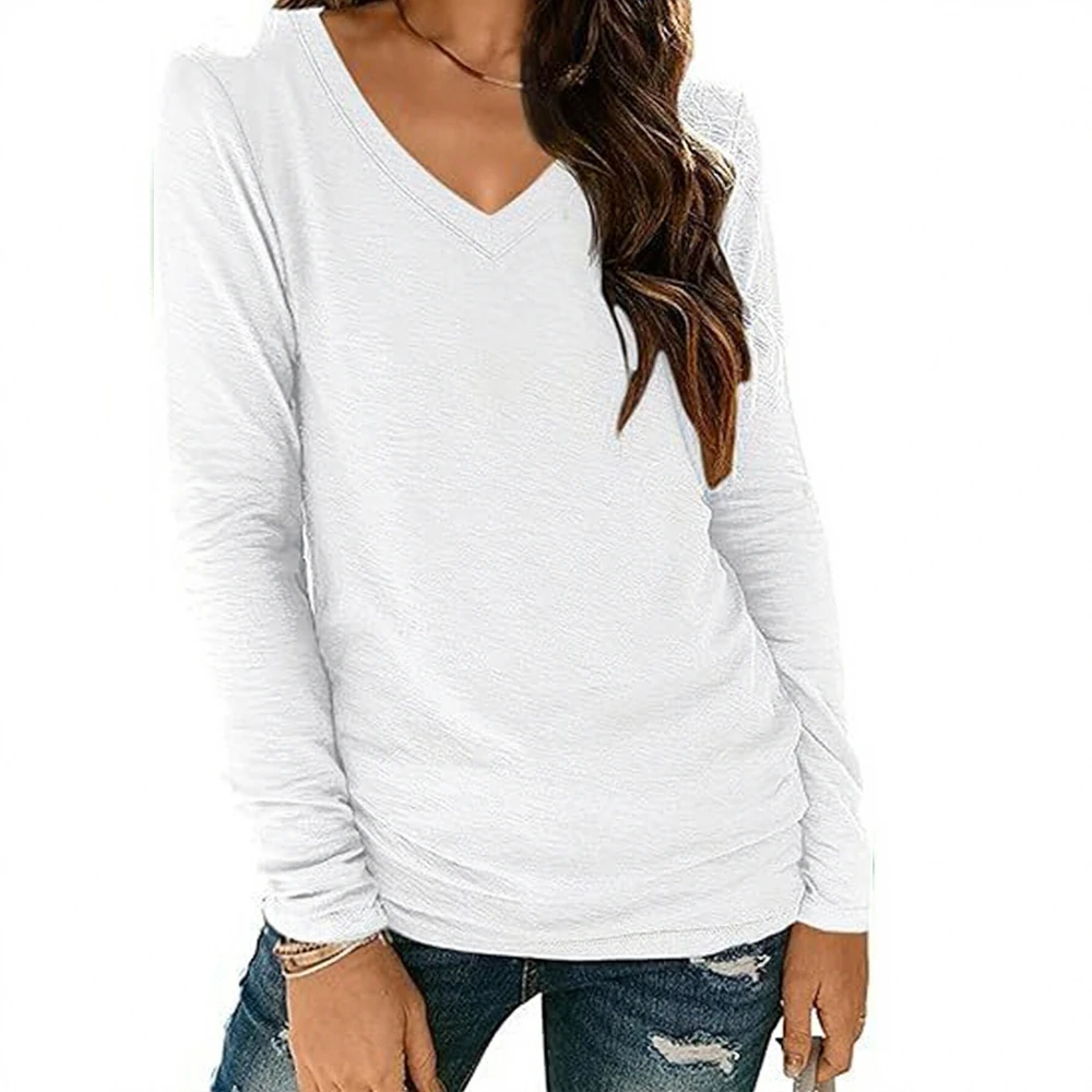 

Women's T-Shirts Autumn Winter Elegant Fashion 2025 Stylish Sophisticated Long Sleeve V Neck Casual T-Shirts