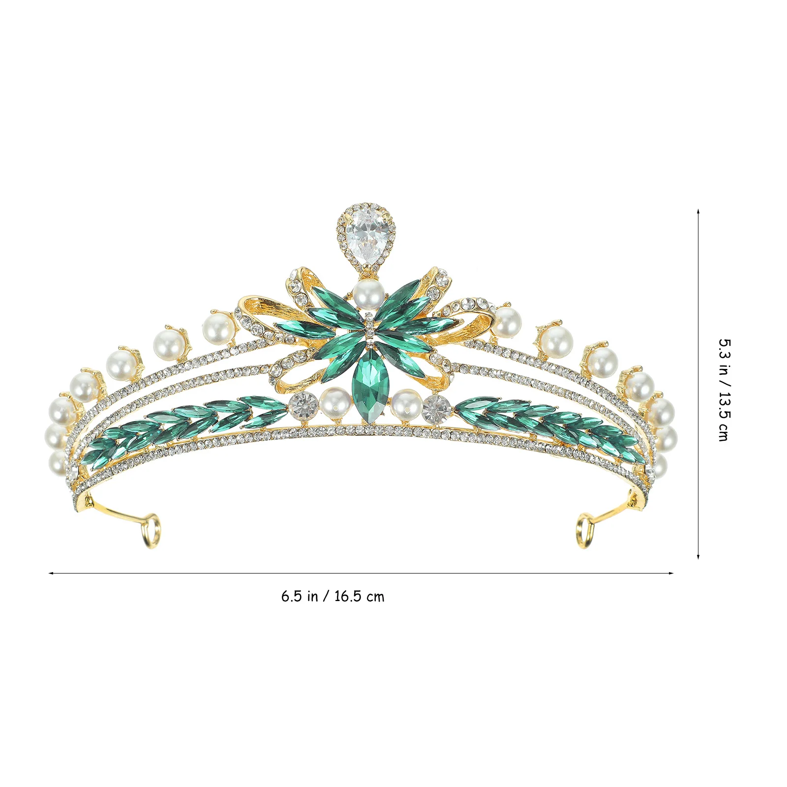 

Pearl Crown Headband with Rhinestones and Pearl Decor Alloy Bridal Crown for Wedding Engagement Birthday Valentine's Day Prom