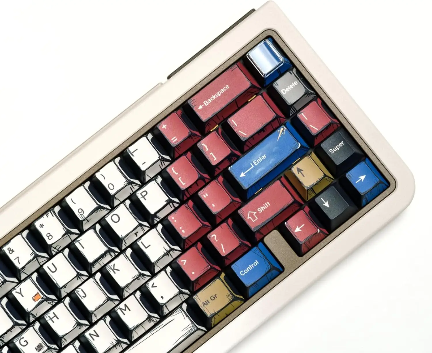 PBT Keycaps Japenese Manga Anime Style 141 Keys Cherry Profile Dye Sub Retro Keycaps for Mechanical Keyboard (Color Mixed)