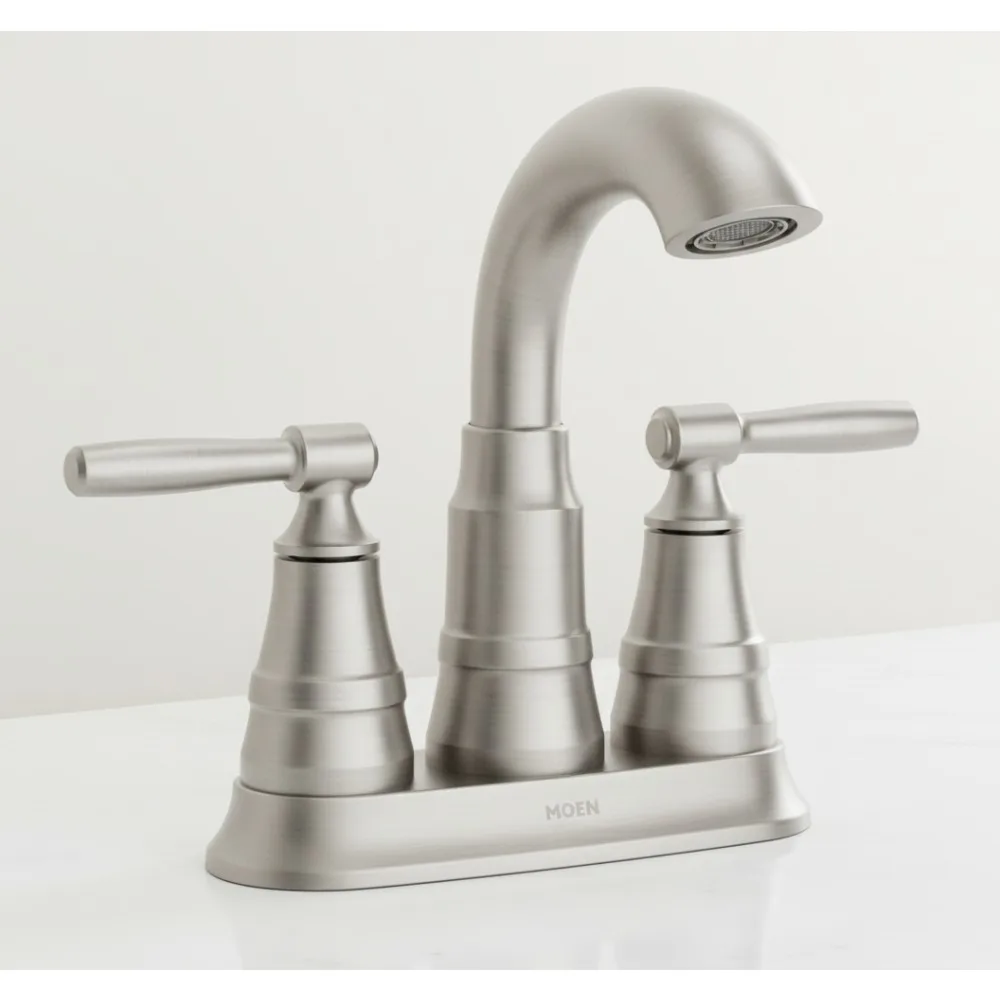

Spot-Resistant Brushed Nickel Bathroom Faucet with Drain - Easy Install for Modern Homes