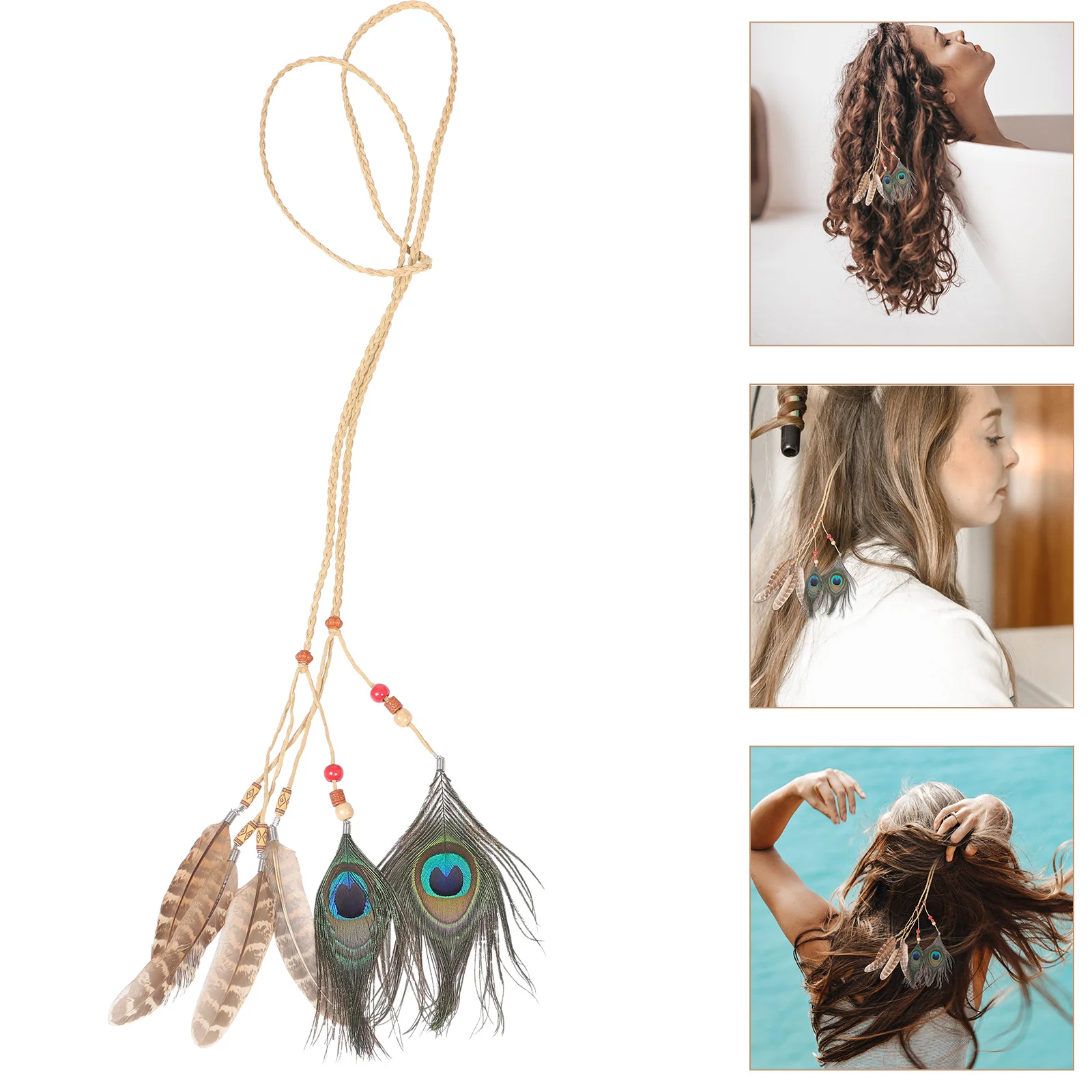 

Headband Adjustable Indian Hair Band For Women Bohemian Headpiece Carnival Wedding Festival Plume Hair Accessory