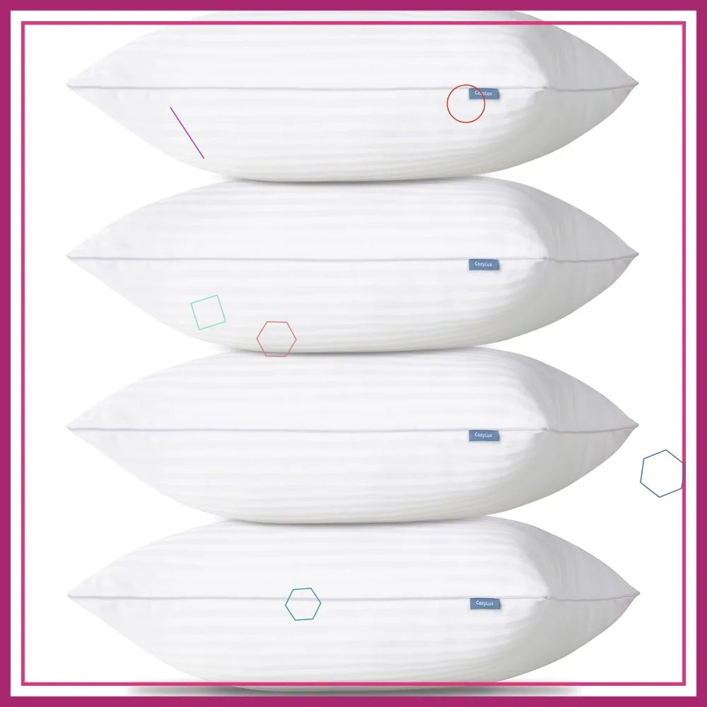 

Набор охлаждающих подушек королевского размера из 4 шт., альтернативная заполка премиум-класса с мягким пухом для сна с боковой спинкой и животом — 18x28 дюймов