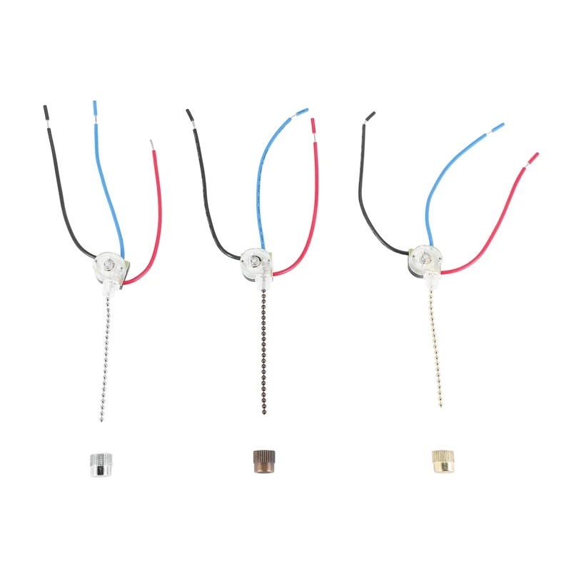 AB33-3Pack interruptor de luz para ventilador de techo ZE-110 interruptor de ventilador de 3 vías interruptor de ventilador de velocidad reemplazo de interruptor de cadena de tracción de techo