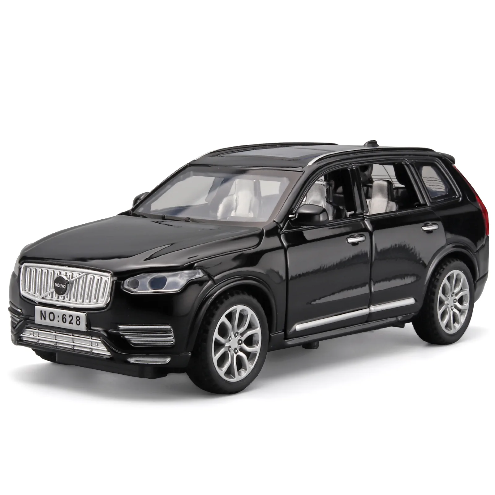 

Модель автомобиля Volvo XC90 SUV 1:32, литая под давлением, металлическая игрушечная машинка, коллекционная модель с звуком и светом, высокая степень детализации, подарок для детей