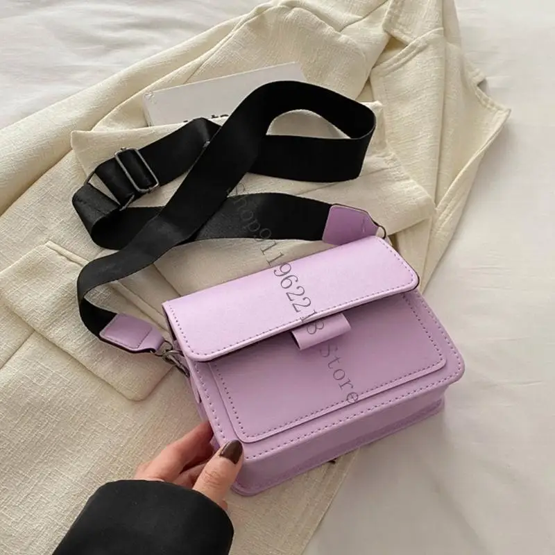 Modern Korean Small Shoulder Bag Functional PU Leather Crossbody Bags With Adjustable Strap for Various Occasion 066F